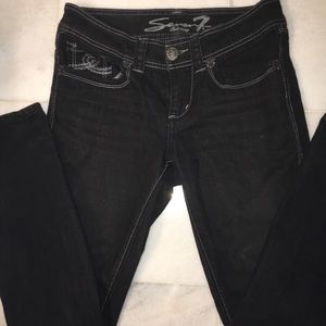 Seven7 Dark Wash Tapered Jeans - size 6